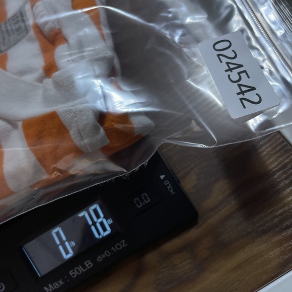 GUESS Shirt Mens Medium Orange White Stripes Streetwear Short Sleeve Embroidered - Picture 11 of 11